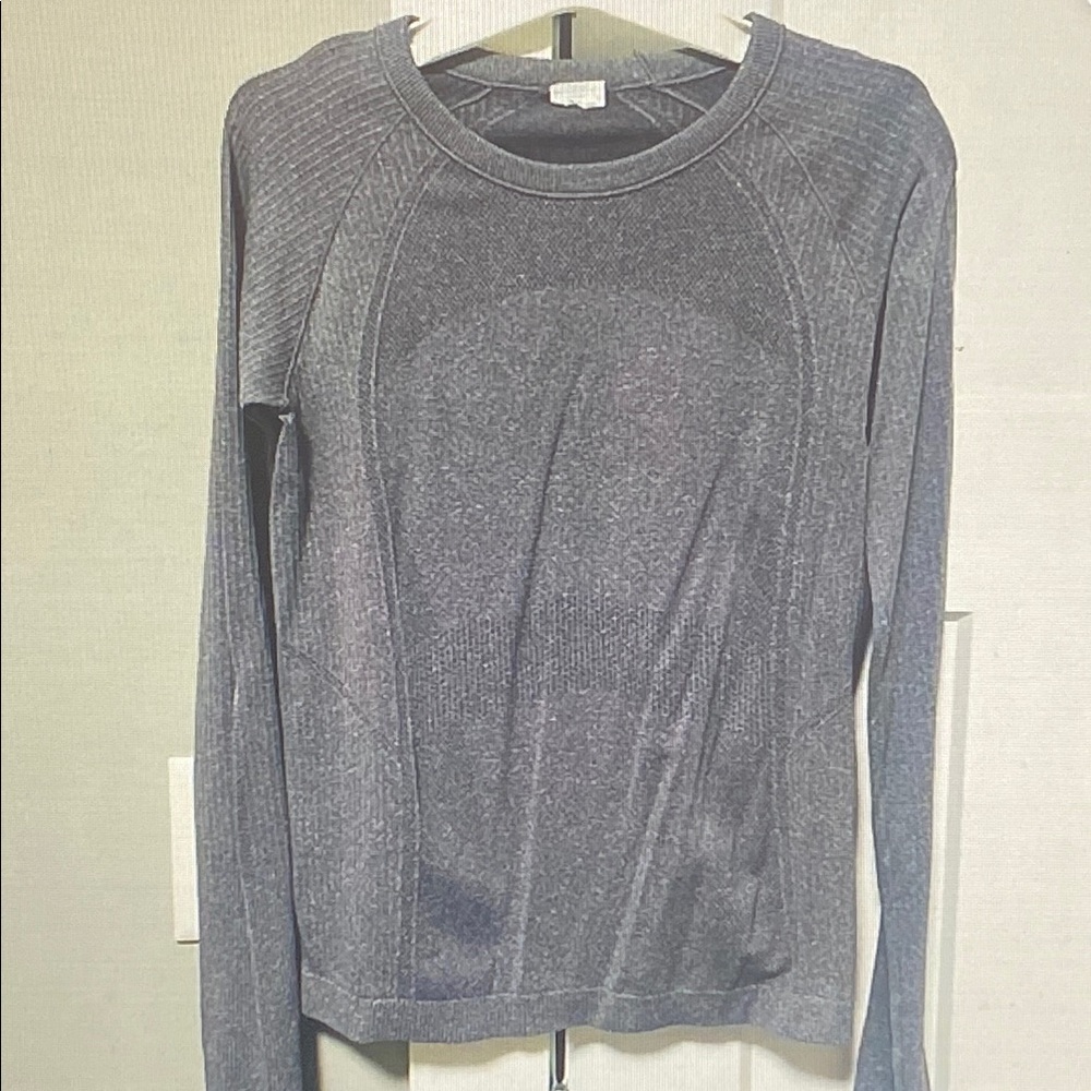 Old Navy Charcoal Gray Long Sleeve Crewneck Top
